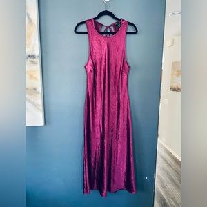 House of Harlow 1960 XL midi maxi dress pink crinkle style nwot